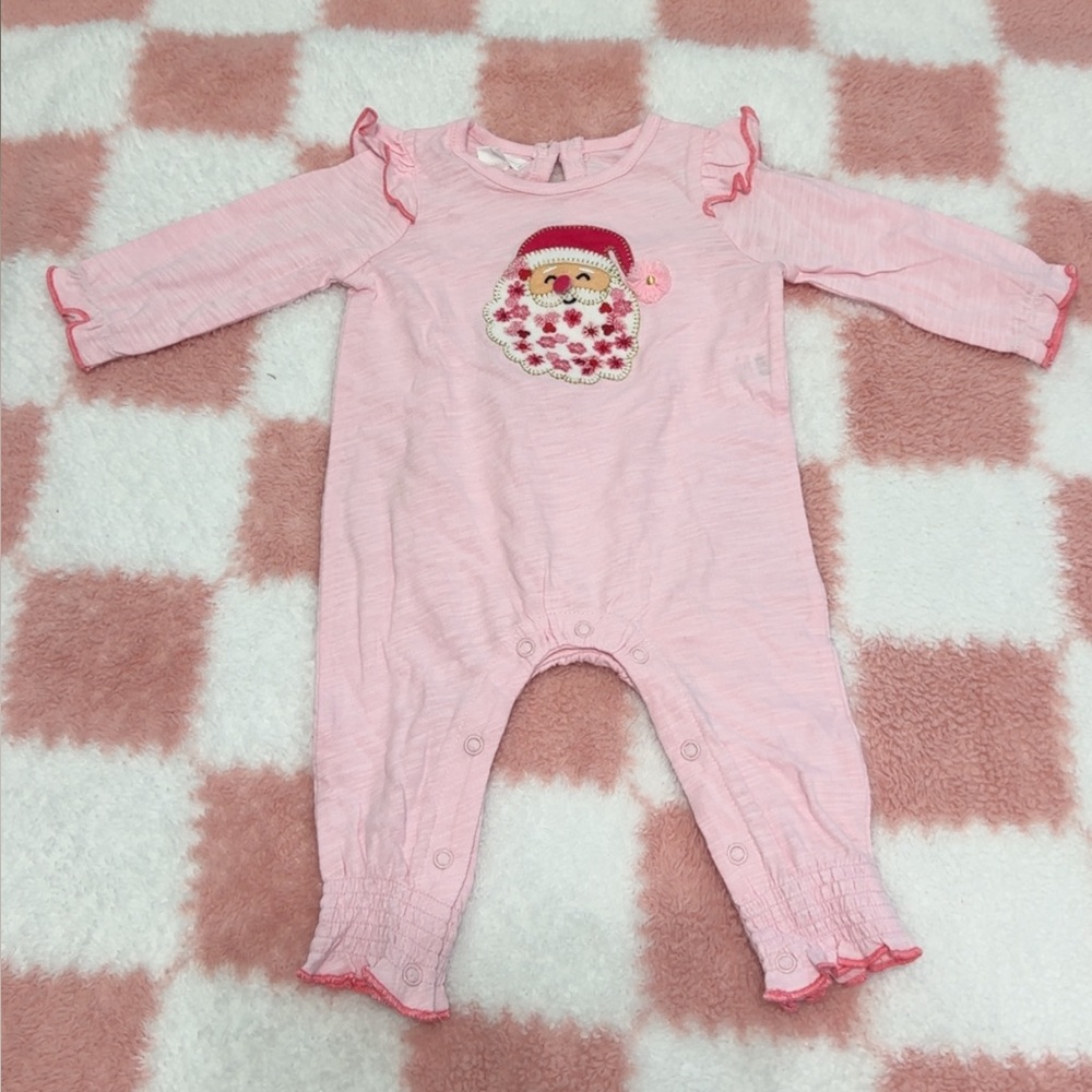 Brand New Mud Pie Pink Santa Onesie!